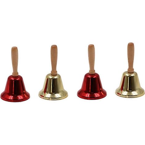 Lot de 4 mini cloches de Noël, cloches de table à eau, cloches de service, cloches pour les loisirs créatifs, cloches pour enseignants, cloches à main (1/5)