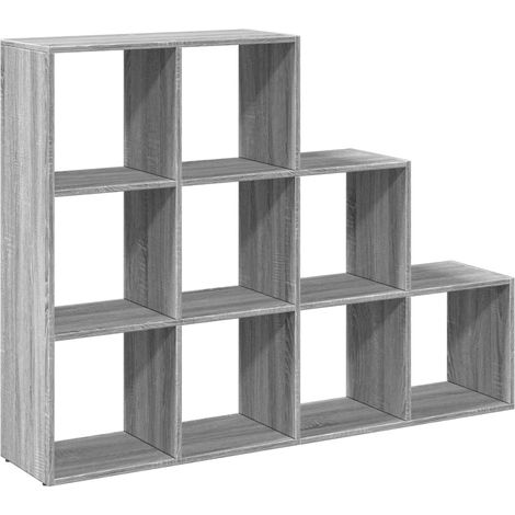 Maison Exclusive - Raumteiler-Bücherregal 3 Stufen Grau Sonoma 13