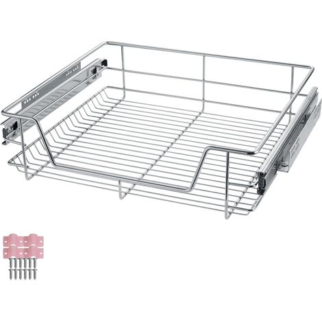 Tiroir coulissant Cuisine, 60 cm, Organisateur placard, Tiroir/Panier télescopique en acier, Rangement Cuisine, Dressing, Chambre, Garde manger, Bureau, Rangement sous evier