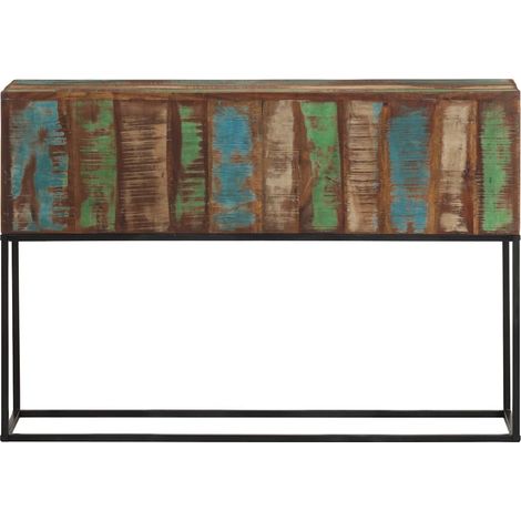 Maison Exclusive - Tavolo Consolle 110x30x75cm Legno Massello di Recupero e Ferro (1/5)