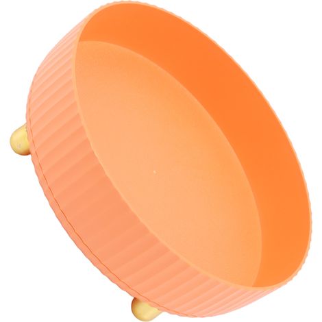 360 Degree Rotating Storage Rack Organizer Round Cosmetic Spice Rack Turntable for Kitchen Cabinet Pantry Small Orange (1/5)