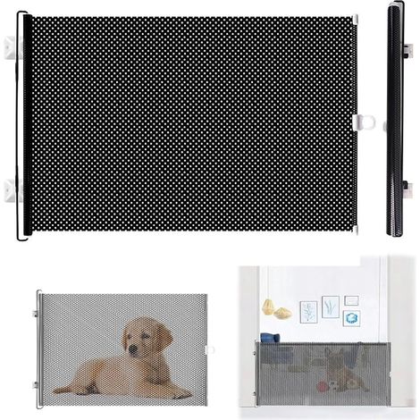 Dog Park Barrier Dog Stair Barrier, Retractable Enclosure for the Safety of Small Animals, Anti-Injury Netting, Height 40 cm, Retractable Length 125 cm, PVC (1/5)