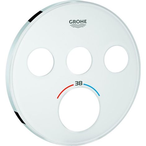 Escudo Grohe 49036 para SmartControl UP-THM redondo con 3 ASV blanco luna