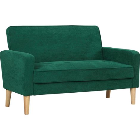 TwoSeater VelvetFeel Sofa  Green (1/5)