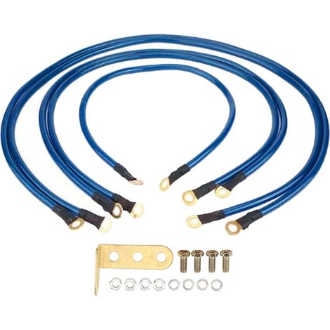 SENECESLI Kit de Fil de Terre de Voiture, Câble de Mise à la Terre Automobile, 5 Fils de Mise à la en PVC en Aluminium plaqué Cuivre pour Voiture, Bateau, Camion, SUV, Améliore les Performances de