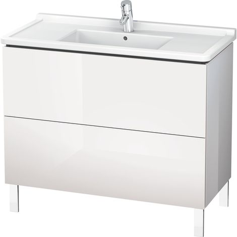 Meuble vasque L-CUBE 1020x469mm 2 Au we hgl ES Noyer milieu (1/4)