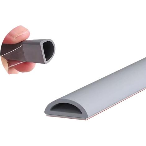 Joint Porte entree Bande D'Étanchéité Autocollante en Silicone Pour Portes Et Fenêtres De Sécurité Insonorisée Coupe Vent Et Anti Poussière 6M Petit Format Type D 9 X 4mm Grise (1/5)