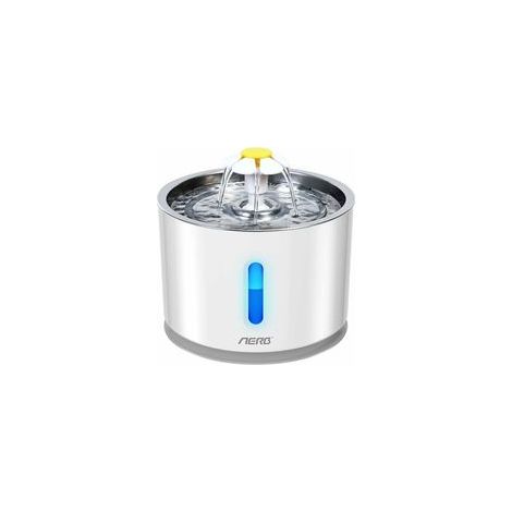 Fontaine à Eau pour Chat et Petit Chien Aerb - Distributeur d'Eau Silencieux avec Filtre à Charbon Actif et Plateau en Acier Inoxydable - Veilleuse à LED (1/4)