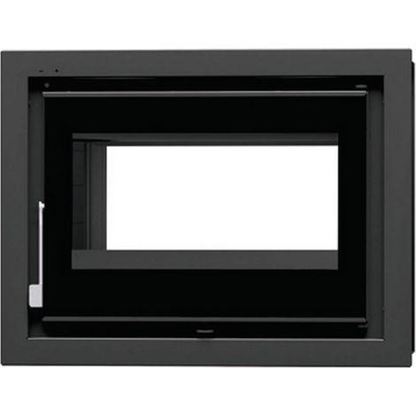 Insert à bois ventilé 2 vitres raccordable – Puissance 12.6 kW – Rendement 81% – Volume de chauffe 335 m3 – Foyer en fonte avec double combustion – Fm Biomasa