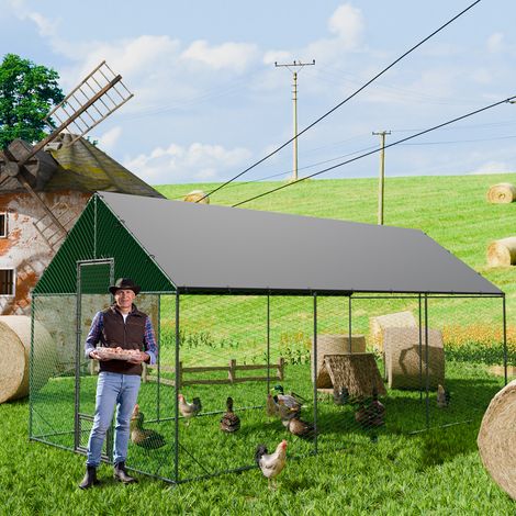 Enclos poulailler 18 mÂČ â Filet en nylon 6Ă3Ă2.7m â Support acier galvanisĂ© renforcĂ© â Tissu Oxford impermĂ©able pour poules et canards â Bingopaw (1/5)