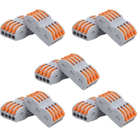 10 Stück Kompakte Drahtverbinder Hebelmutter-Klemmenblock SPL-4 Schnellverbinder-Spleißtyp (1/5)