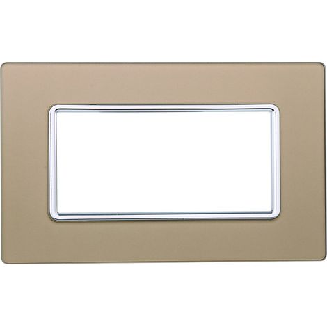 Kompatible Abdeckrahmen Bticino Matix 4 module Glas Gold Farbe (1/2)