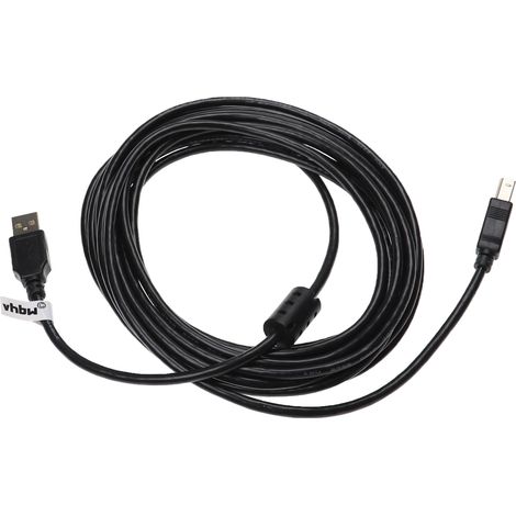 vhbw USB A to USB B Printer Cable Scanner Cable Adapter Cable - 5 m Black (1/3)