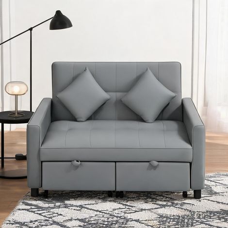 Canapé convertible coloris gris 140,5 x 90,5 x 89 cm (1/5)