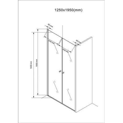 BuyLando Maja 125x195 cm Duschtür Nischdusche Klarglas