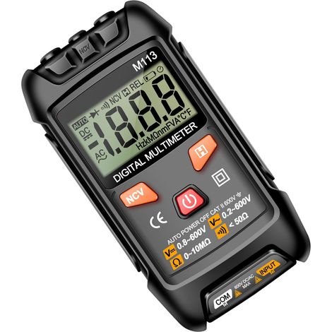 Multimètre numérique M113 à reconnaissance automatique, testeur tension CA CC, courant, résistance, capacité, fréquence, noir (1/5)