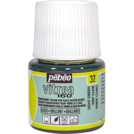 Peinture sur verre - PEBEO - V160 - 45 ml - Effet brillant - Vert Clair (1/4)