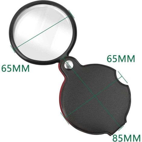 Loupe de Poche Loupe portable avec Étui en Cuir synthétique Aide à la lecture avec Grossissemen (1/4)