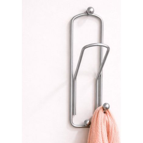 Designer Kleiderhaken "Büroklammer" 32 cm Garderobe Wandhaken Haken aus Metall / Farbe: Schwarz (1/5)