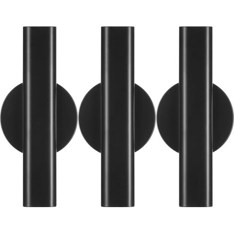 Lot de 3 Vases Muraux Décoratifs Noirs en Métal Petit Format, Présentoir Mural à Fleurs Séchées, Support Mural Polyvalent pour Décoration Intérieure Salon Chambre Bureau, Style (1/5)