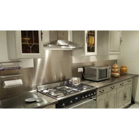 ZOIMANIA - Pannello Paraschizzi - Inox Aisi 304 - Cucina - Profondità 50 - Dimensione Paraschizzi: L60 x P50
