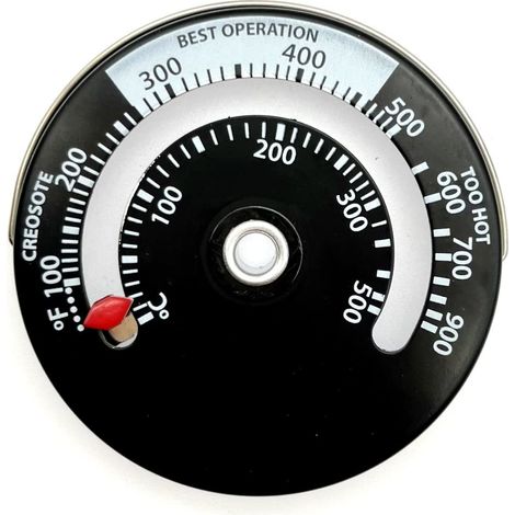 Magnetisches Temperaturmessgerät für Holz- und Mehrbrennstofföfen – Metall-Rauch- und Kaminthermometer