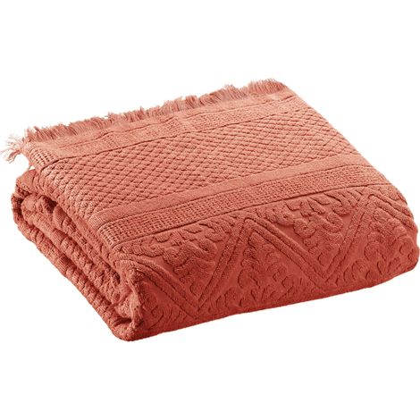 VIVARAISE - Drap de bain Vivaraise Zoé en coton 100% - Sienne (100 x 180 cm)