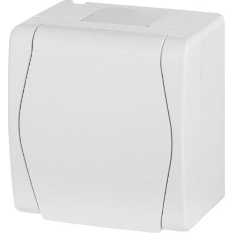 Hermes2 Hermetische Einzelsteckdose mit/ohne 16A IP44 mit Vollabdeckung, weiß 1021-00