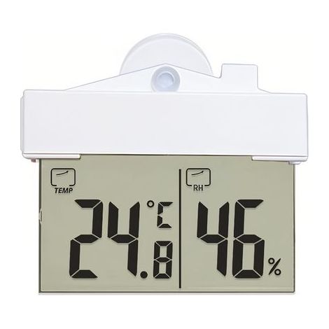 Thermomètre-hygromètre numérique intérieur/extérieur avec écran LCD, thermomètre à ventouse sans fil, fonctionne sur piles, pour le salon et la salle de bain