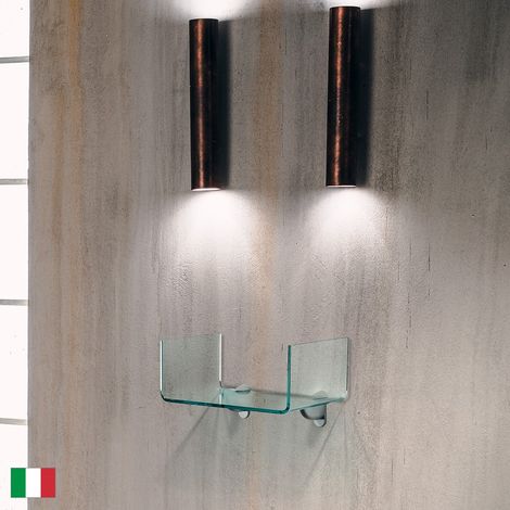 Mensola vetro Curvato trasparente ad U Made in Italy  L 40x20 H 15 (1/3)