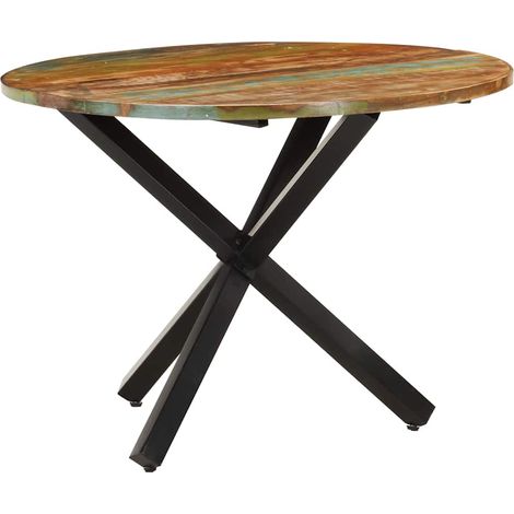 vidaXL Mesa de comedor madera maciza reciclada redonda 100x100x75 cm (1/5)