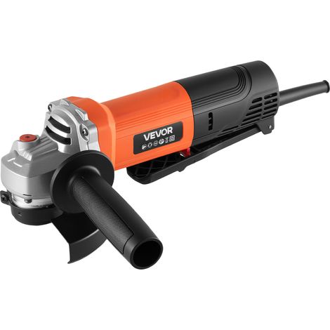 VEVOR Meuleuse deAngle, 114,3 mm, Meuleuse Angulaire Filaire, 4,5 A, 12000 tr/min, avec Protection Anti-poussiere Reglable, pour Meulage, Decoupe, Elimination de Rouille du Metal, Disque Non Inclus