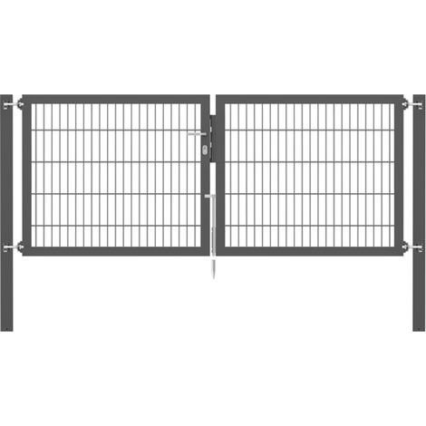 ALBERTS Doppeltor Flexo Plus, anth.RAL 7016, z.Einbet.BxH2500x1000mm, PF1700/100x100mm (1/5)