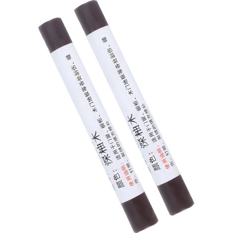 Lot de 2 crayons de réparation pour meubles et sols, stylos de retouche pour rayures, matériau de réparation pour bois composite, teck foncé (1/5)
