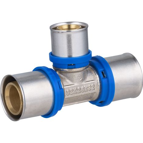Té réduit à sertir pour tube multicouche NOYON & THIEBAULT Ø32 - Ø26 - Ø32