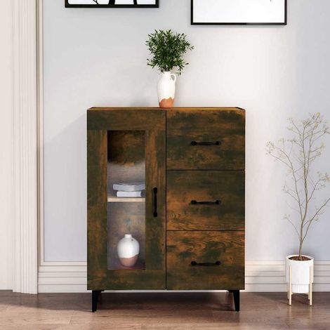 vidaXL Sideboard Smoked Oak 69,5x34x90 cm Engineered Wood (1/5)