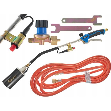 Cannello a gas per tetti 60 mm PROFI 70 cm + tubo flessibile da 5 m + riduttore GEKO G20013