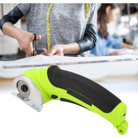 Coupe-tissu électrique, coupe-tissus portatif pour vêtements et cuir, petites ciseaux à tapis à batterie lithium-ion, vert pomme (1/5)