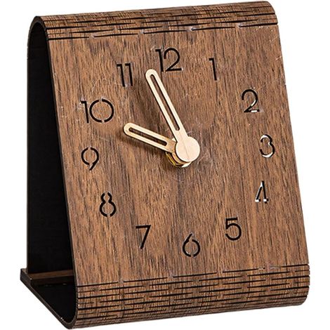 Petite horloge de table, horloge analogique silencieuse pour une étagère ou un bureau, idéale à placer près de la cheminée, sur un bureau, un comptoir de cuisine ou une table de chevet. (1/4)