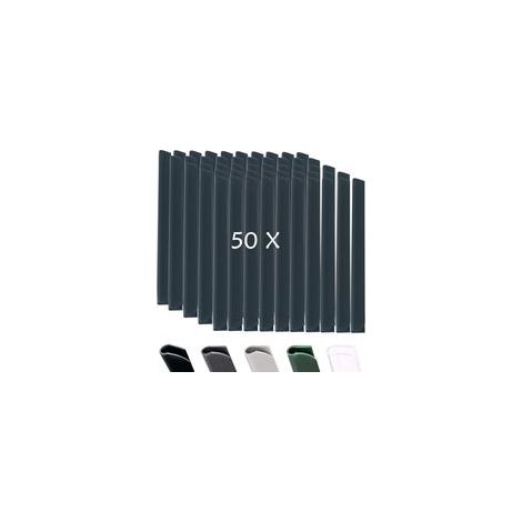 Packung mit 50 PVC-Sichtschutz-Befestigungsclips, Sichtschutz-Befestigungselemente, windfeste Sichtschutz-Befestigungen für Garten und Zaun, doppelte Zaunbefestigungsclips (Schwarz, 50 Clips) (1/5)