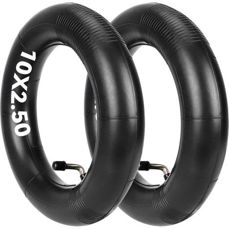 Chambre à air 10 x 2,50 pouces – Épaisse 2 mm en caoutchouc butyle – Valve coudée 90° – Compatible Ninebot MAX G30 et Kugoo M4 - M4Pro (1/5)