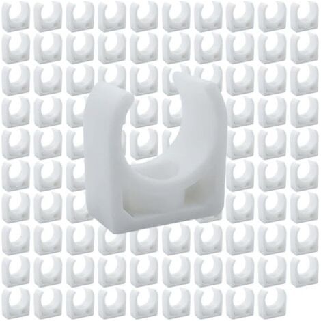 Plastic pipe clamps - 100 pieces U-shaped bracket for PPR pipes, for sanitary installations and pipe fittings, screws not included (inner diameter 16 mm)--DTEKGAZ