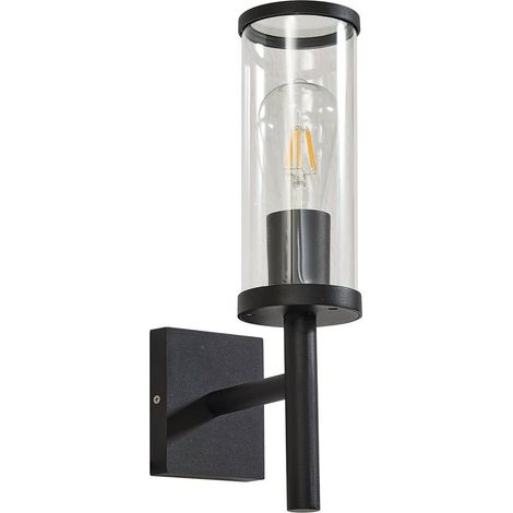 Lucande Lámpara de pared exterior 'Zanta' en Negro Aluminio