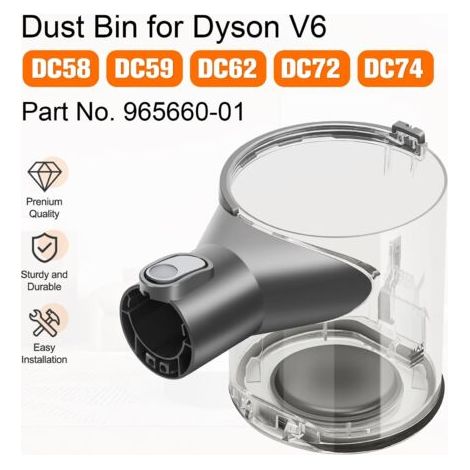 Contenitore Polvere Sostitutivo per Aspirapolvere Dyson V6, Accessori DC58 DC59 DC62 DC74, Tank Ersatz, 1 Pezzo (1/4)