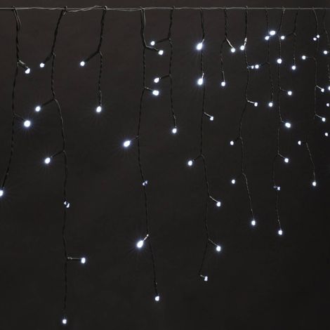 Rideau stalactite lumineux 360 LED Blanc froid 80 Tombées 8 Jeux de lumière - Feeric Christmas