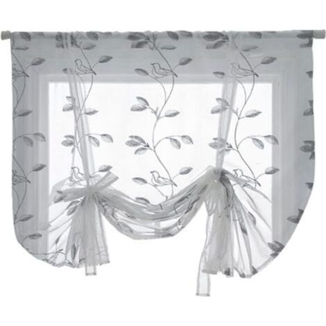 Rideaux de fenêtre respectueux de l'environnement Couleur pure Plante Simple Voile Rideaux Simple 100 x 120 cm (1/4)