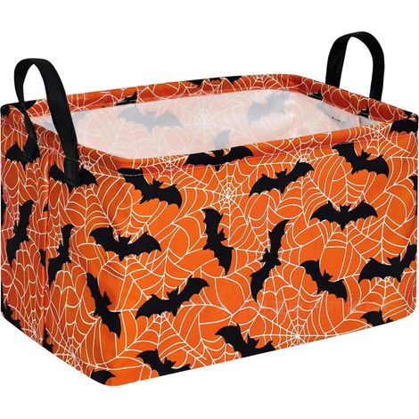 Panier de rangement fantôme d'Halloween, panier à linge pliable avec poignées, coffre à jouets pour chambre d'enfant, décoration intérieure 1-45x30x28cm