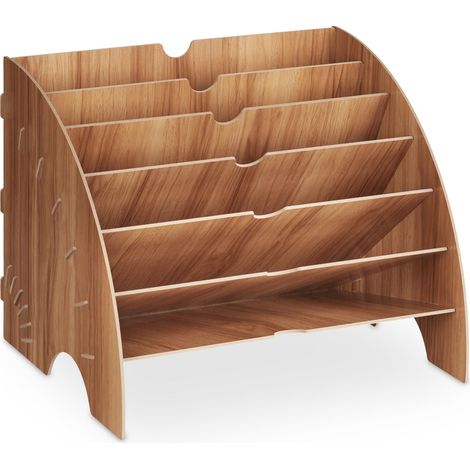 Organizer da scrivania compatto 27 x 34 x 27 cm per documenti e riviste facile da montare in MDF bianco 130012110