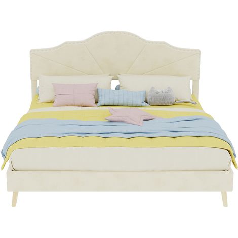 CHICFURN Letto contenitore 140x200 cm in tessuto grigio con materasso e sollevamento per camera (1/5)