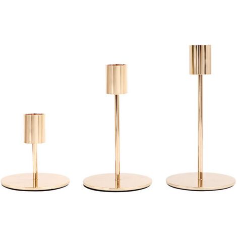 CCYKXA 3 PCS Chandelier,Bougeoirs Dorés Taille 8.5/14/16 CM, Bougeoirs de Mariage, Parfaits pour Les Mariages, Décorations de Table pour la Saint-Valentin (1/4)